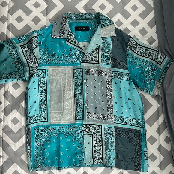 AMIRI Blue Bandana Reconstructed Silk